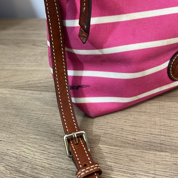 Dooney and Bourke, pink white striped canvas bag Crossbody - Picture 11 of 16